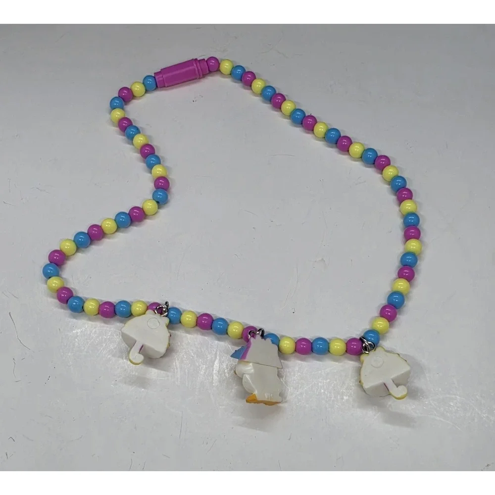 Vintage Avon Kids Rainy Day Ducks Necklace With Pierced And Clip on Earrings
